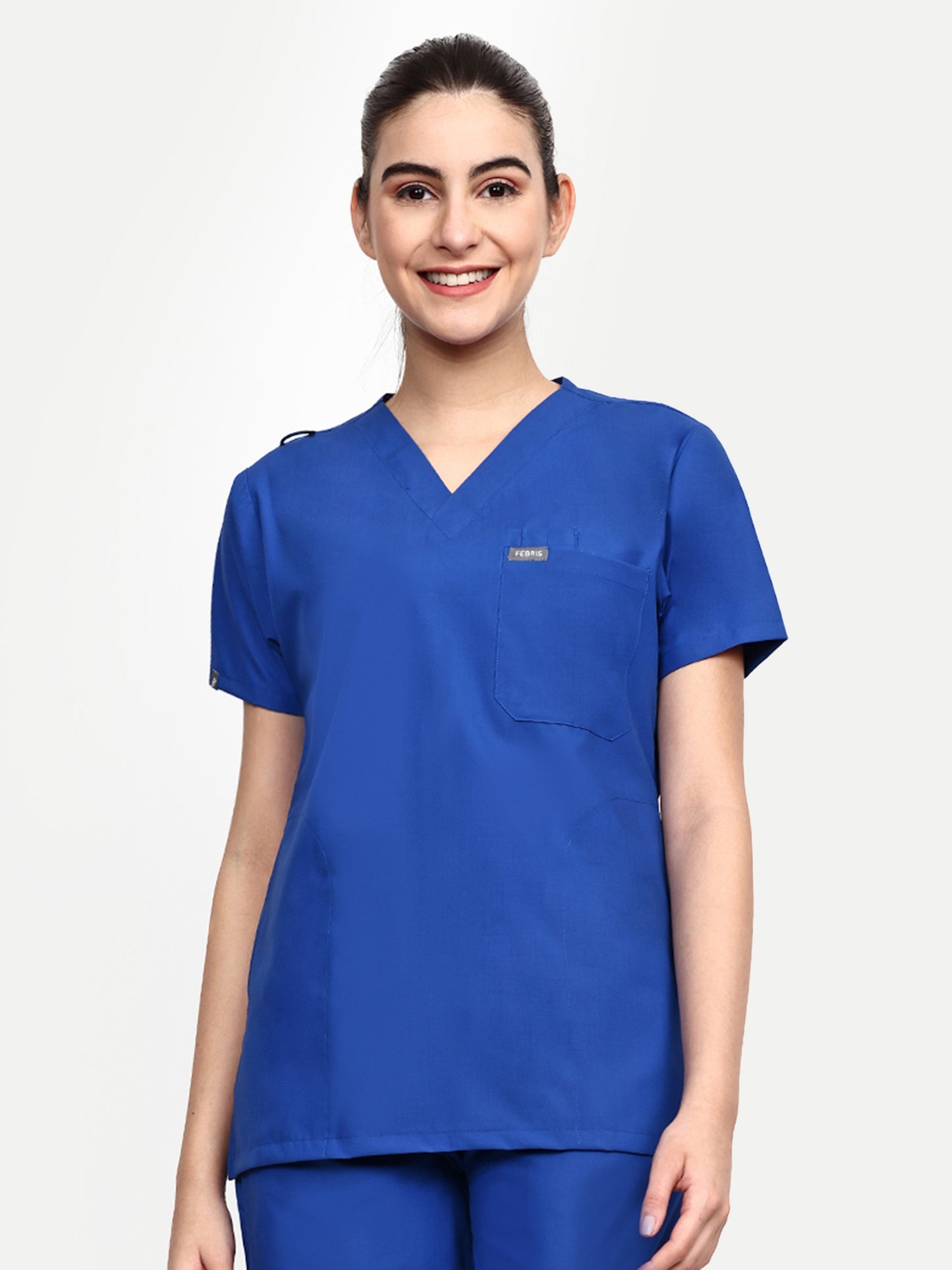 FEBRIS iScrubs Women's 5 - Pocket Scrub Top (Royal Blue)