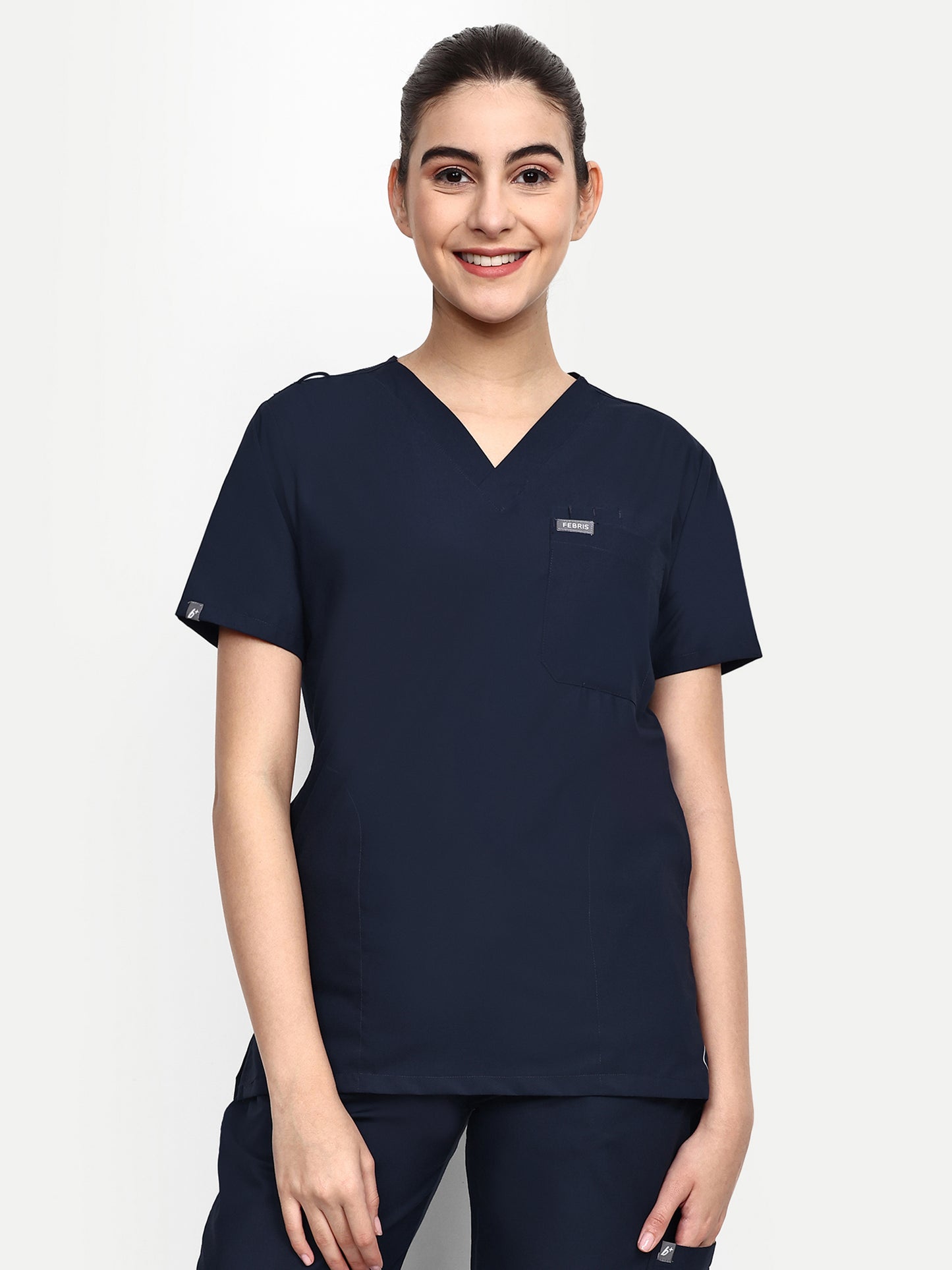 FEBRIS iScrubs Women's 5 - Pocket Scrub Top (Navy)