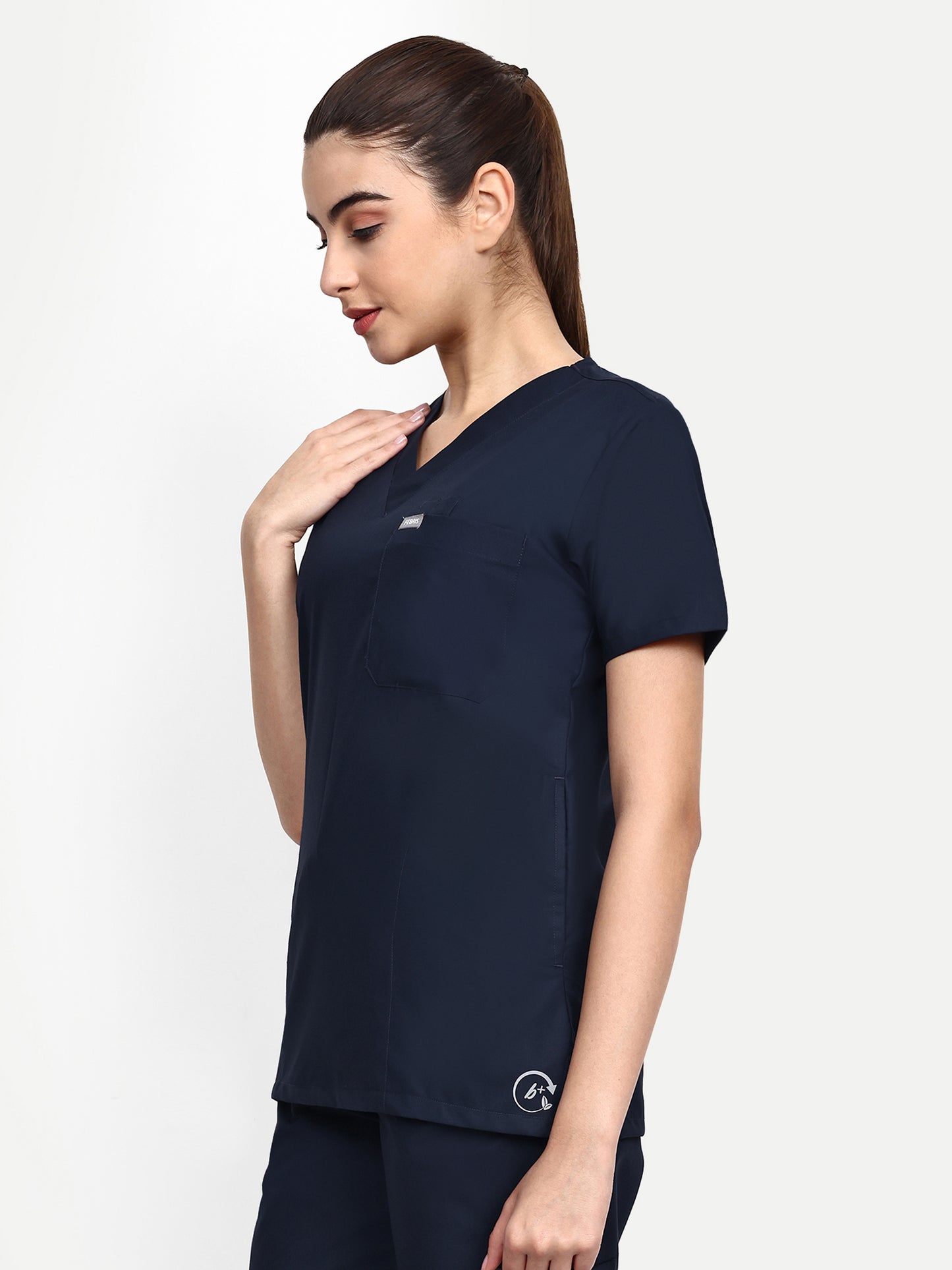 FEBRIS iScrubs Women's 5 - Pocket Scrub Top (Navy)