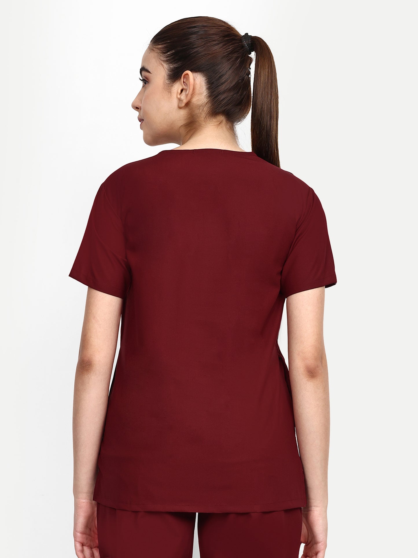 FEBRIS iScrubs Women's 5 - Pocket Scrub Top (Maroon)