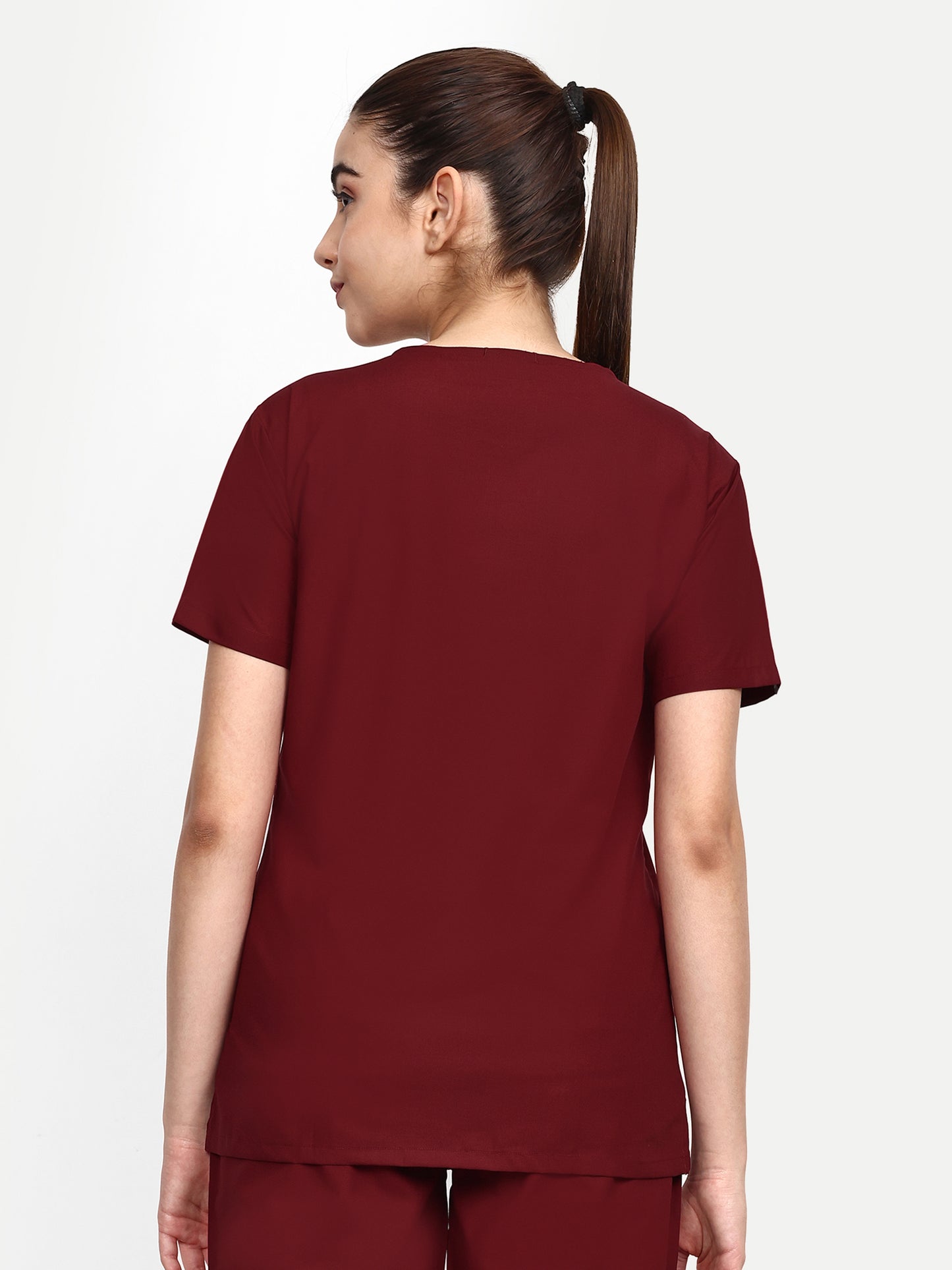 FEBRIS iScrubs Women's 2 - Pocket Scrub Top (Maroon)