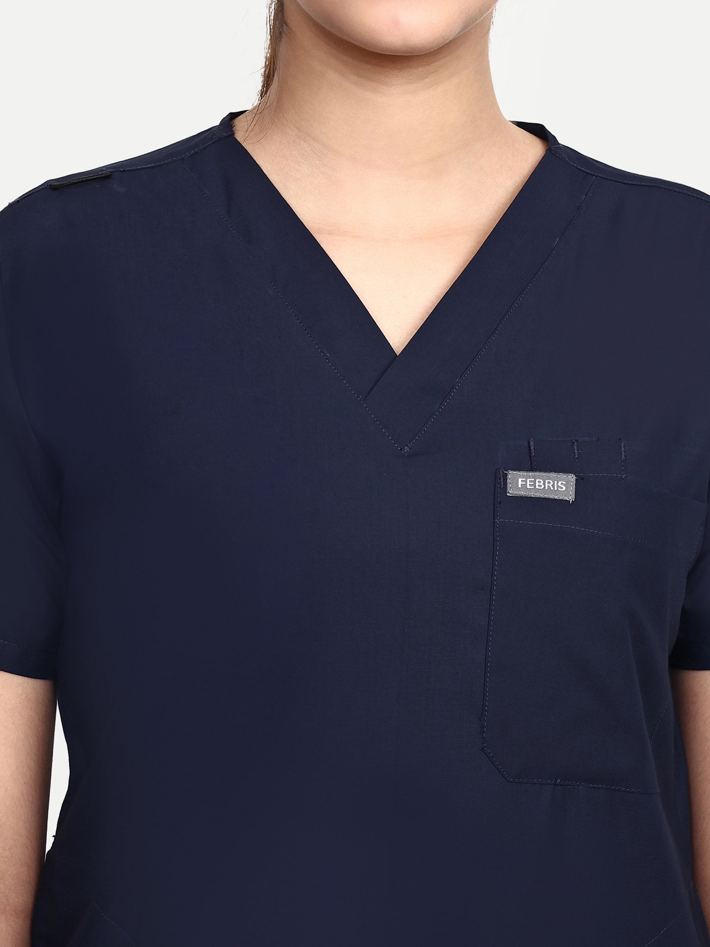 FEBRIS iScrubs Women's 5 - Pocket Scrub Top (Navy)