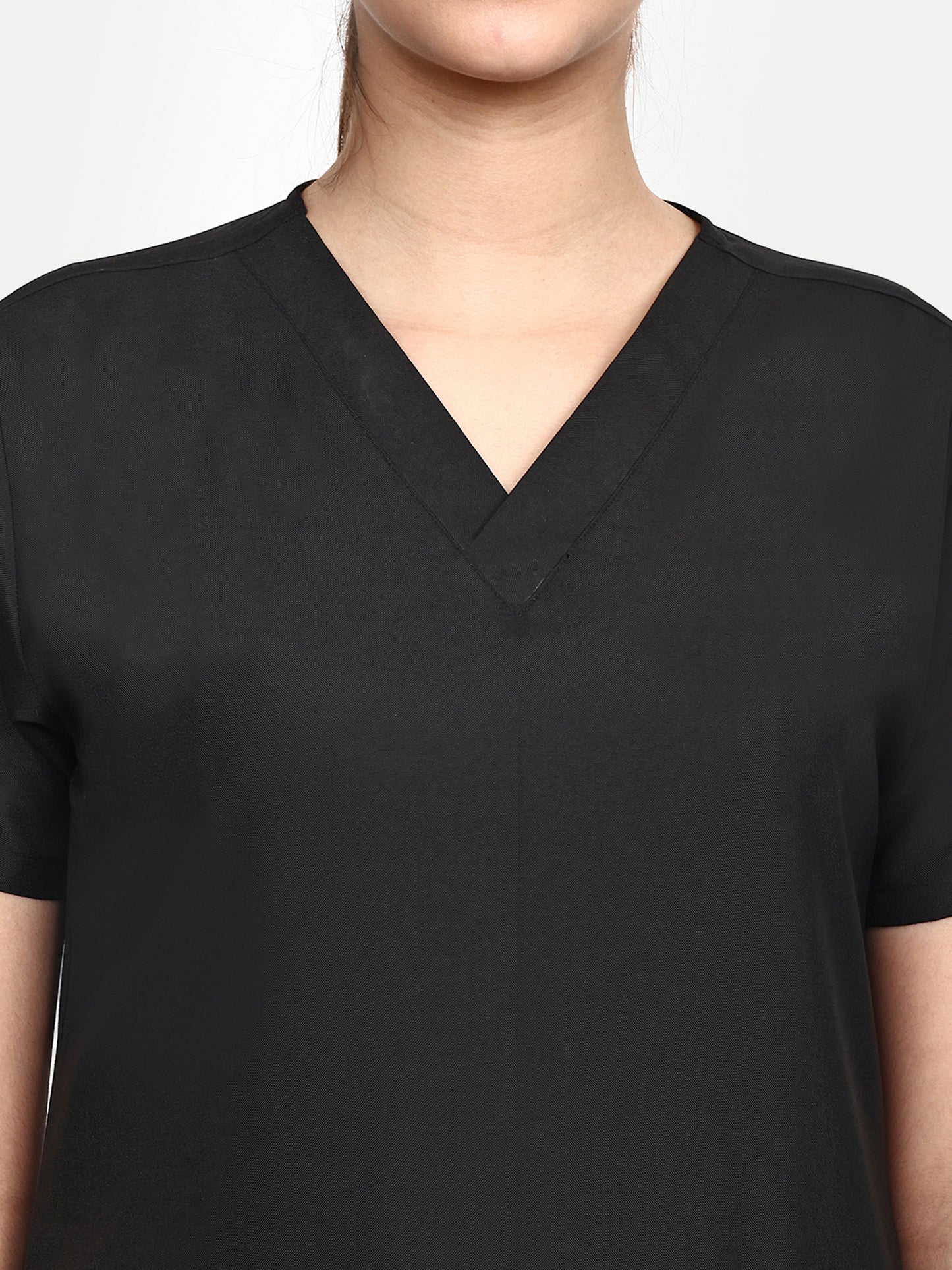 FEBRIS iScrubs Women's 2 - Pocket Scrub Top (Black)