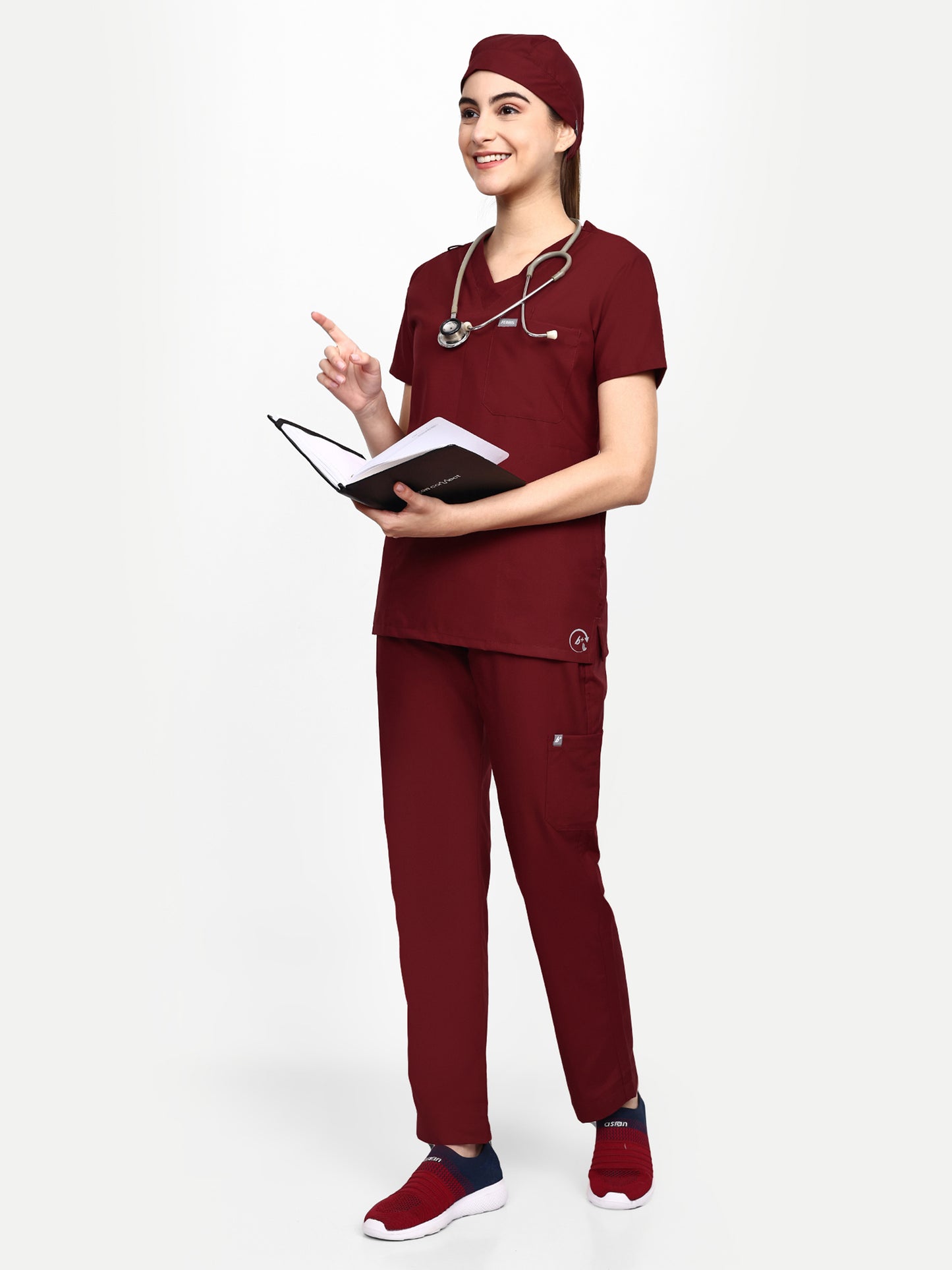 FEBRIS iScrubs Women's 5 - Pocket Scrub Top (Maroon)