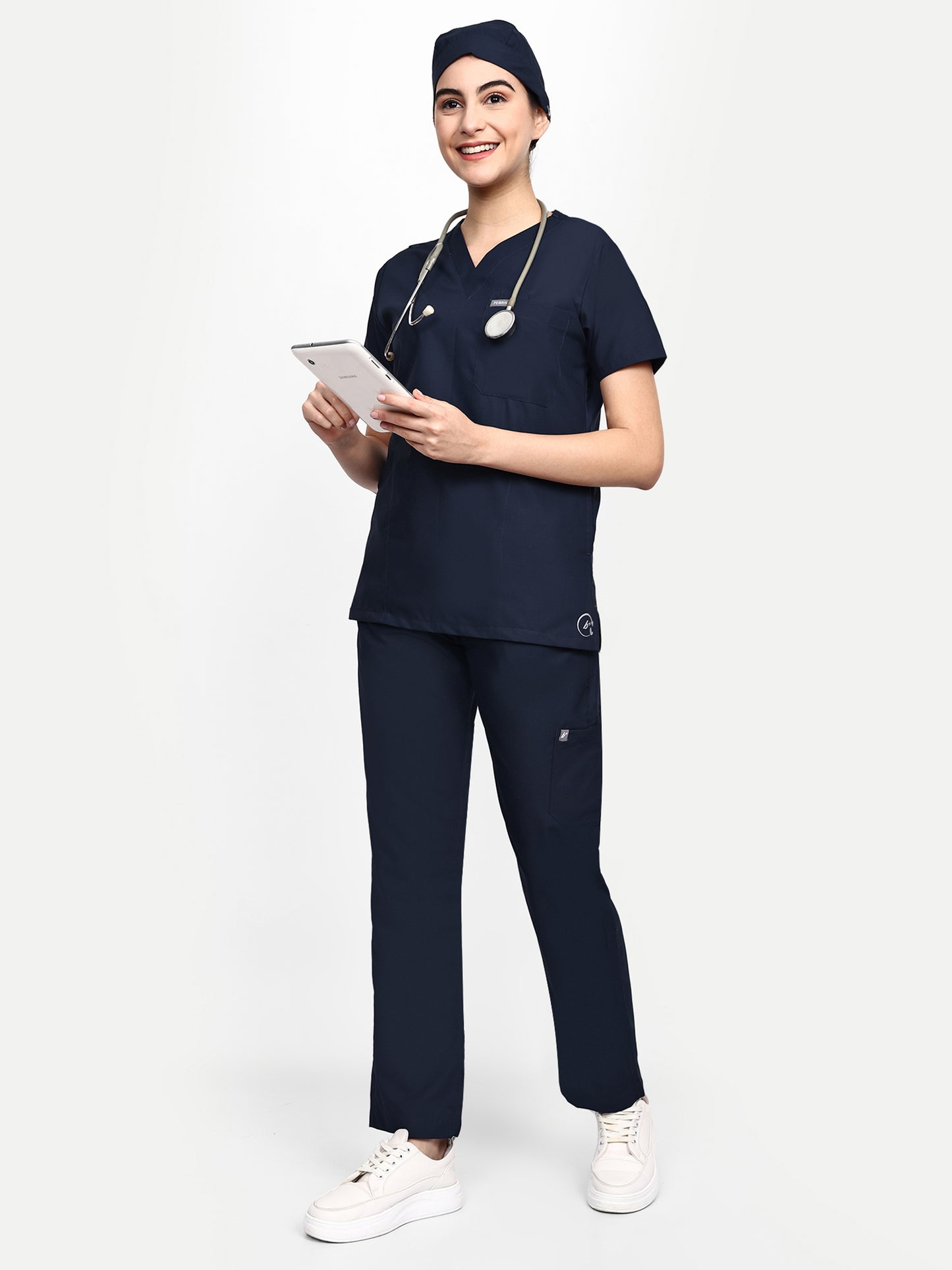 FEBRIS iScrubs Women's 5 - Pocket Scrub Top (Navy)